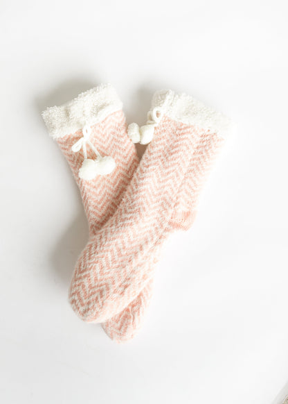 Grippy Fuzzy Slipper Socks Accessories Blush