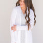 Hacci White Open Front Cardigan Tops