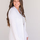 Hacci White Open Front Cardigan Tops
