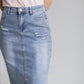 Hadley High Rise Denim Midi Skirt Skirts