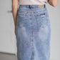 Hadley High Rise Denim Midi Skirt Skirts