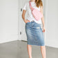 Hadley High Rise Denim Midi Skirt Skirts
