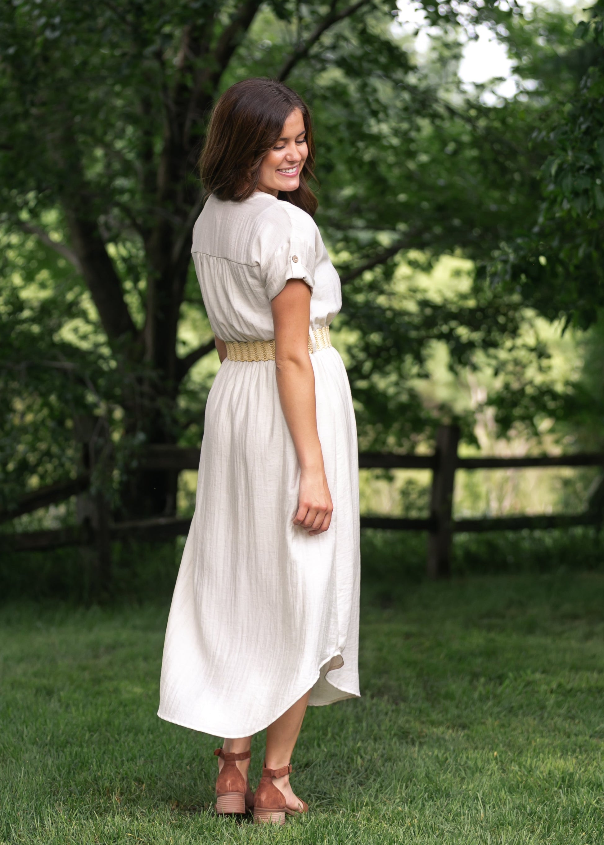 belted shirt dress white Women's Belted Poplin Shirt Dress in White size XS