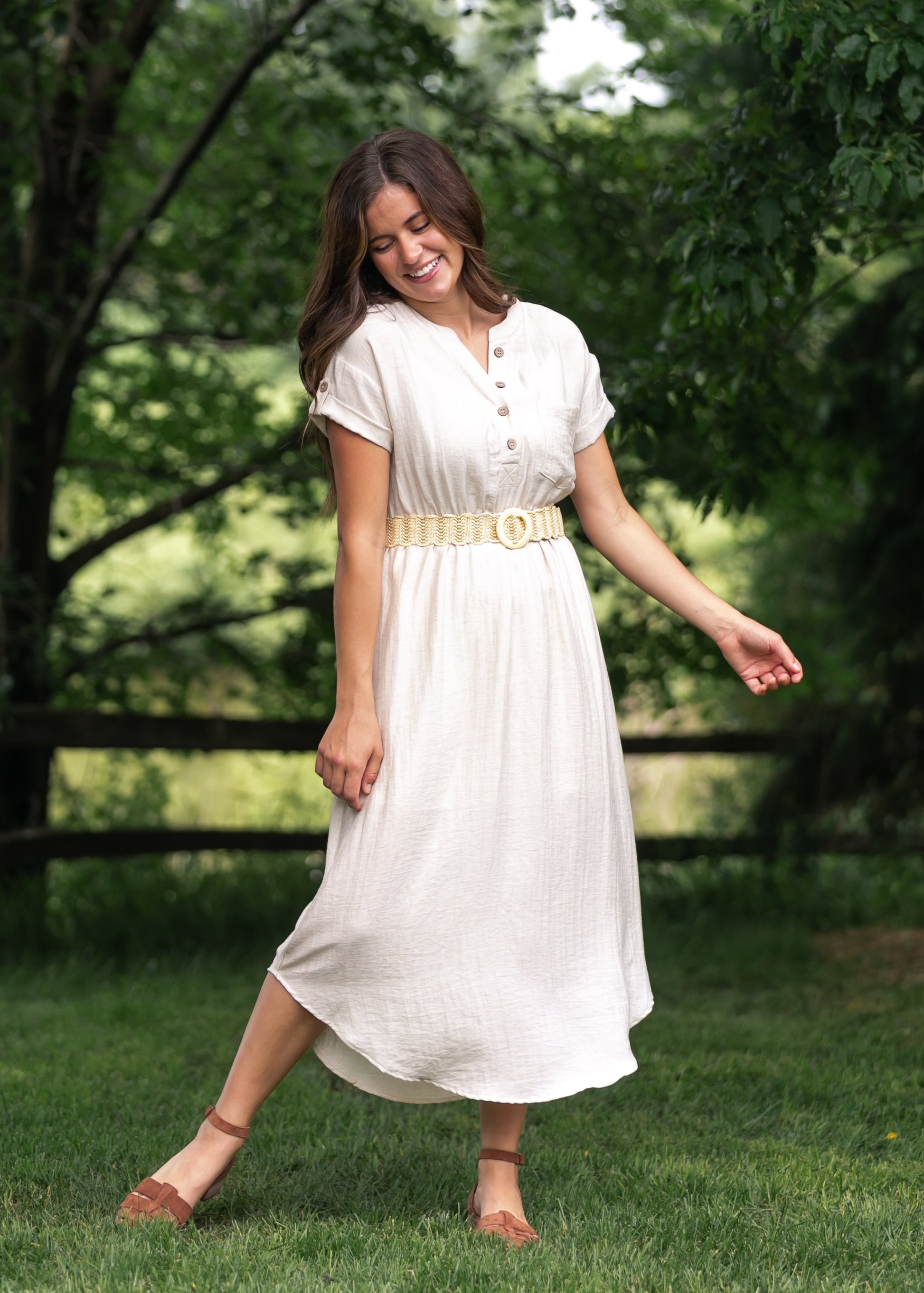 belted shirt dress white Ferragamo Women Cotton and silk shirt dress White