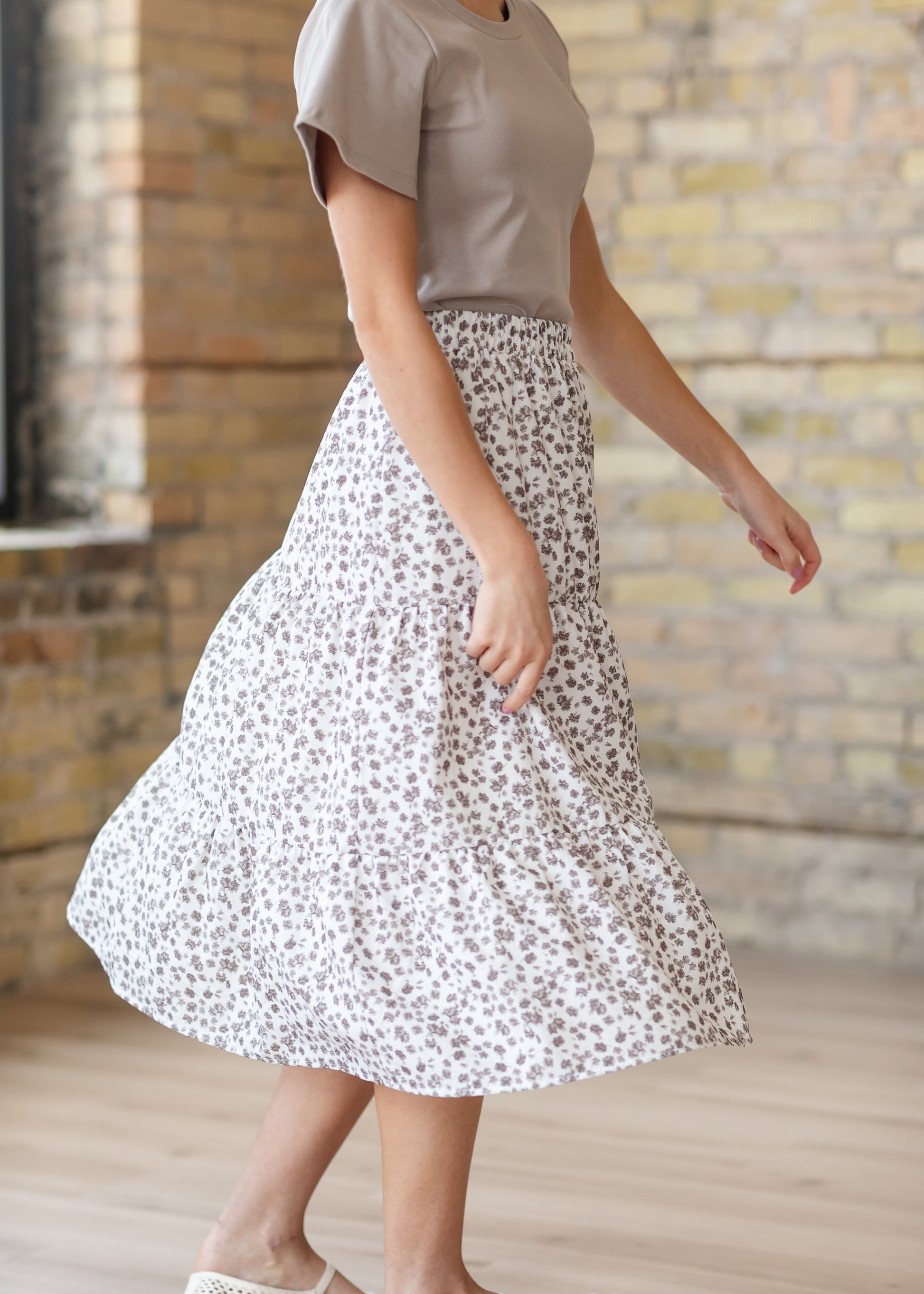 Harlow Tiered Floral Midi Skirt IC Skirts