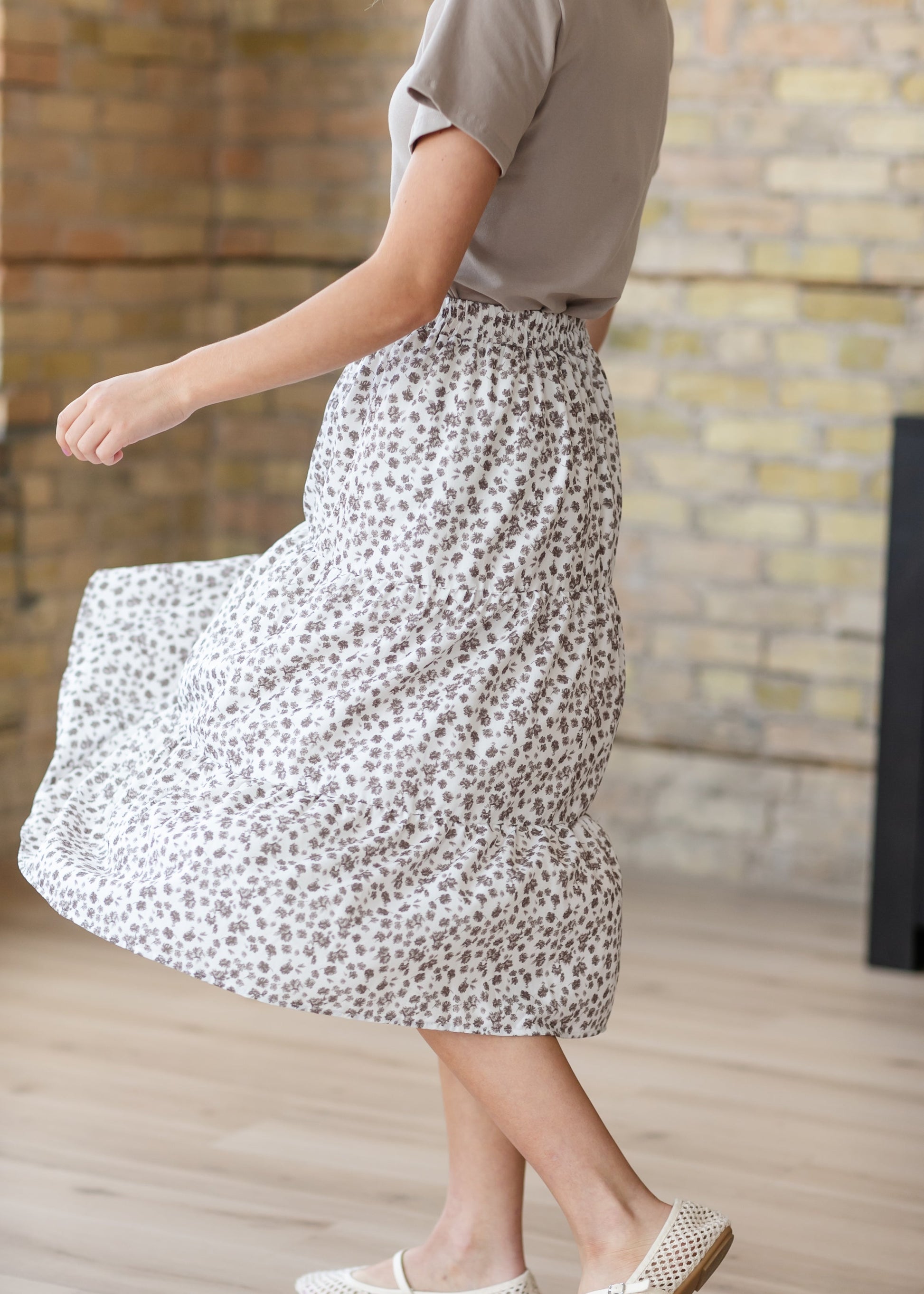 Harlow Tiered Floral Midi Skirt IC Skirts