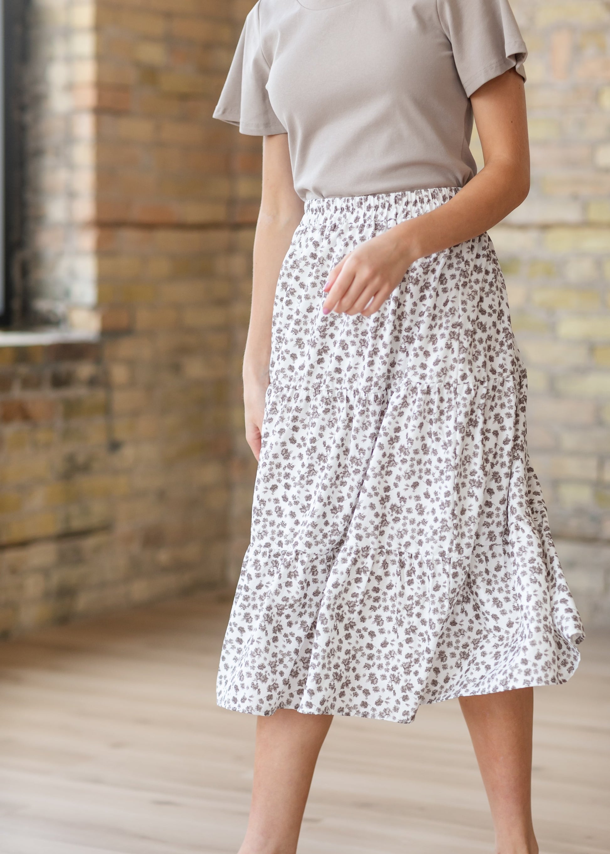 Harlow Tiered Floral Midi Skirt IC Skirts