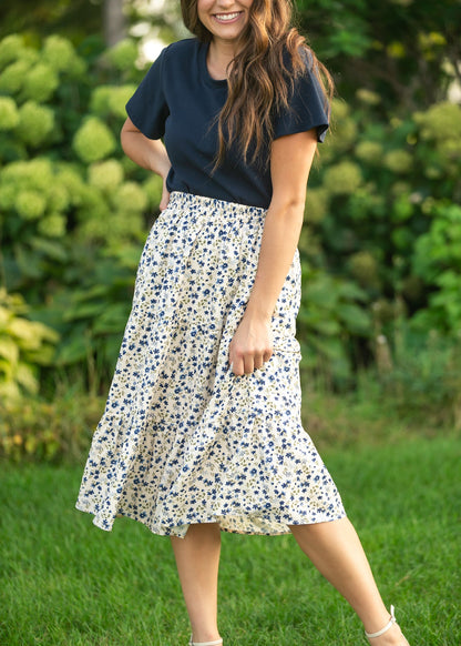 Harlow Tiered Floral Midi Skirt IC Skirts