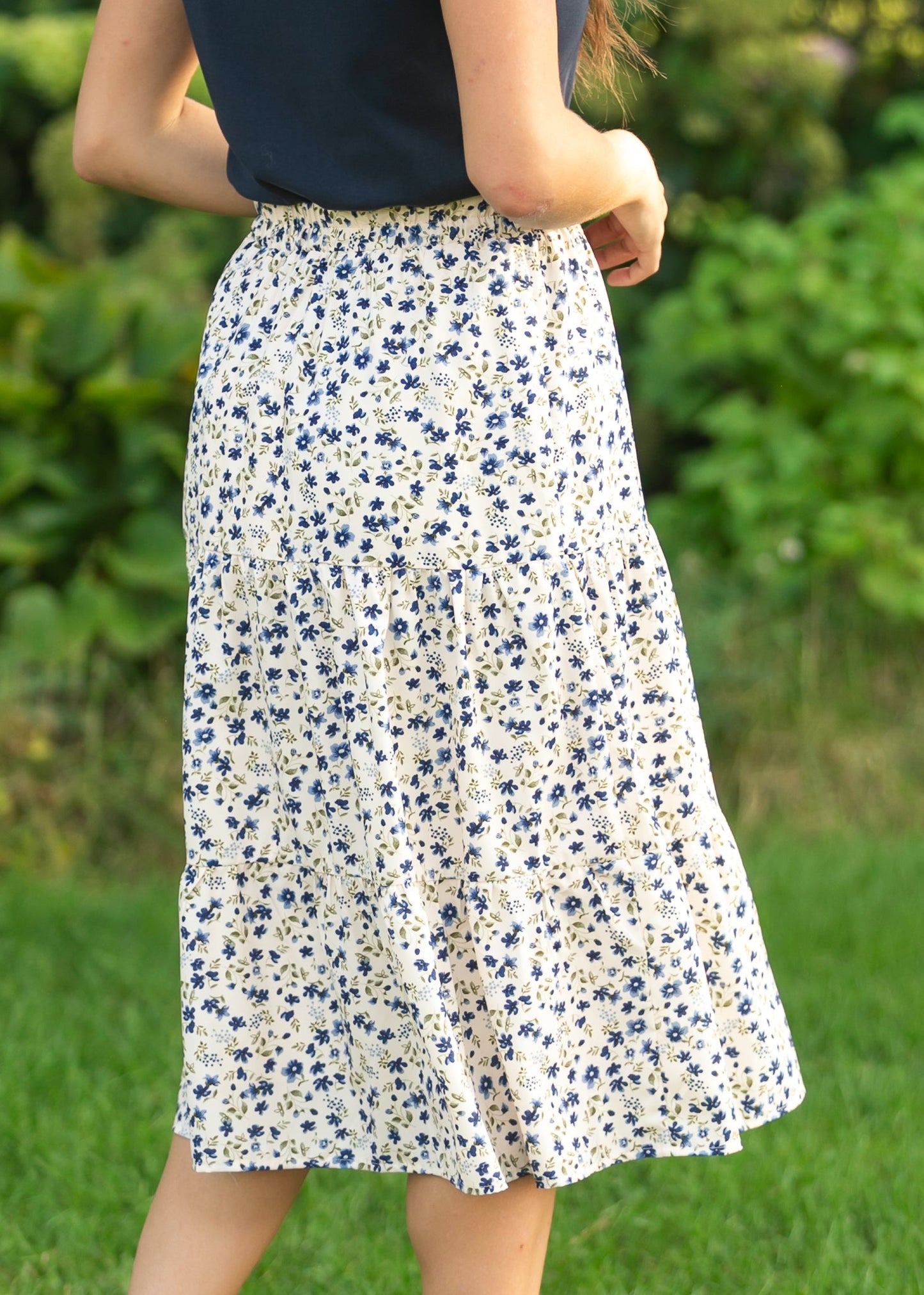 Harlow Tiered Floral Midi Skirt IC Skirts