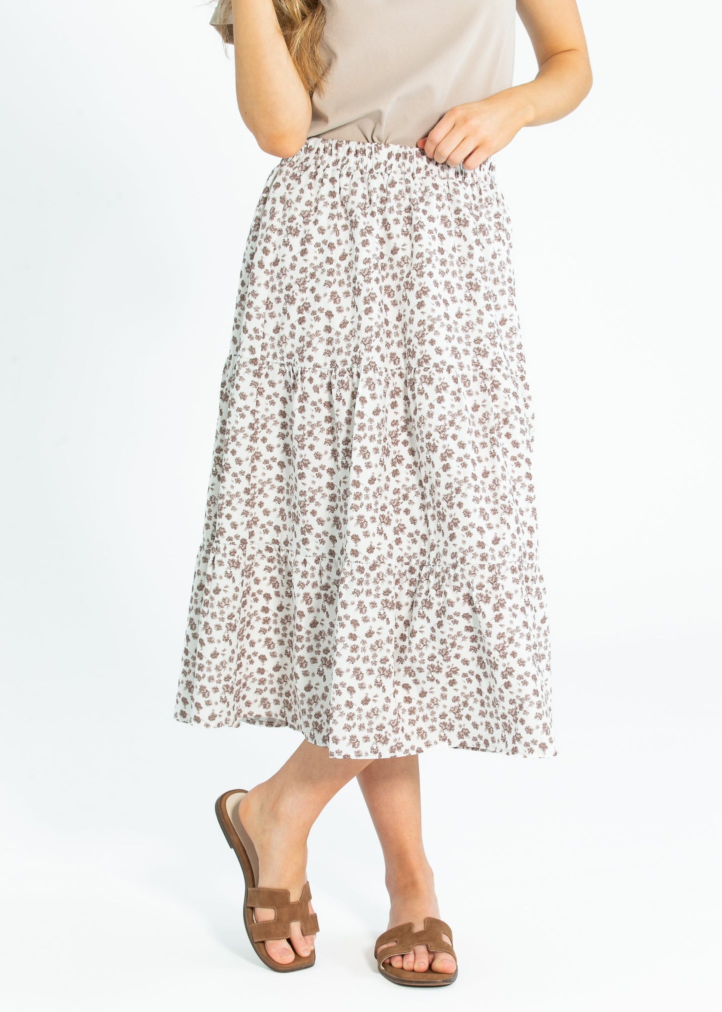Harlow Tiered Floral Midi Skirt IC Skirts XS