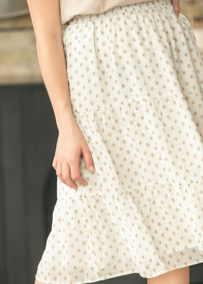 Harlow Tiered Vintage Floral Midi Skirt IC Skirts