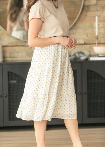 Harlow Tiered Vintage Floral Midi Skirt IC Skirts