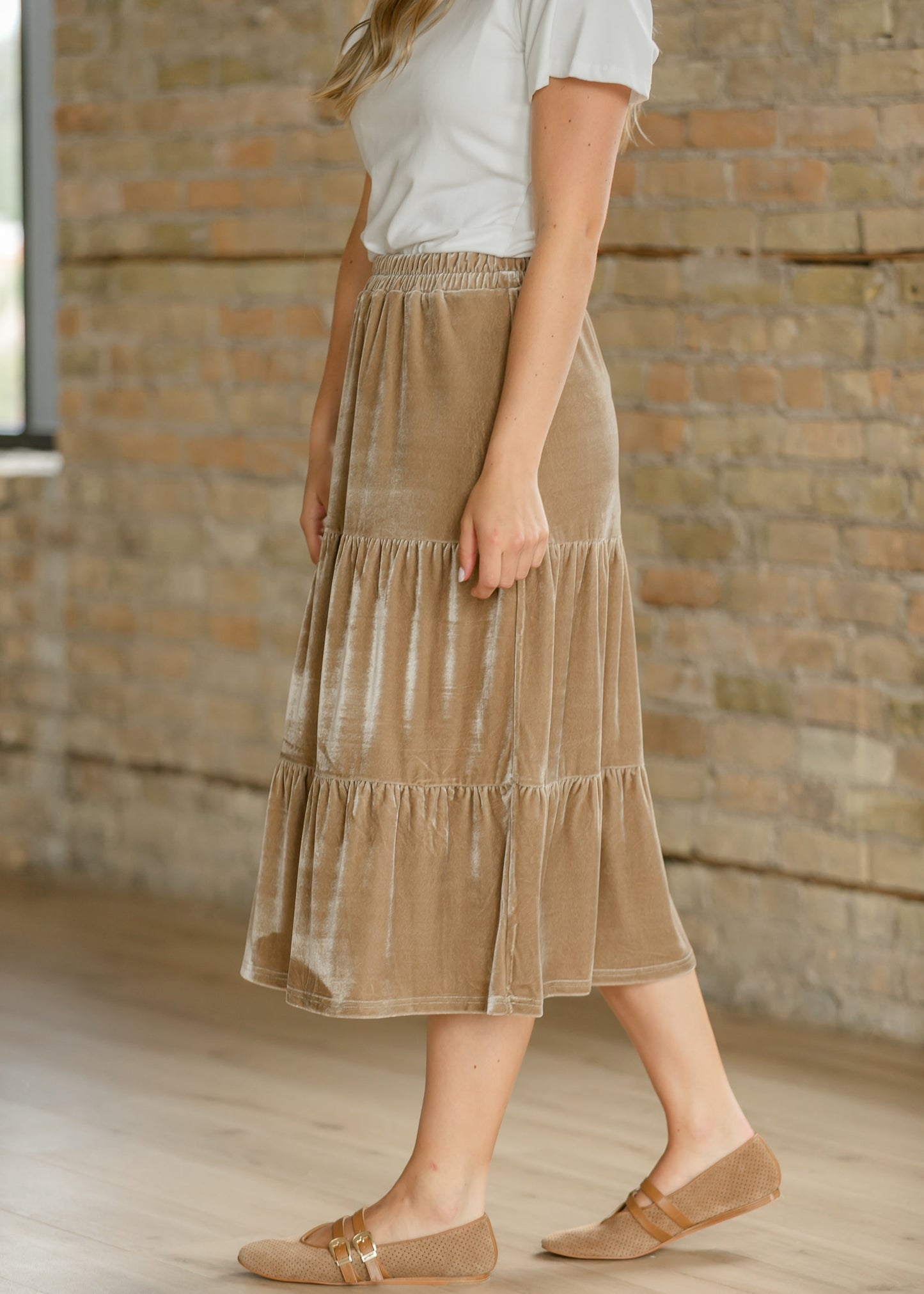 Harlow Velvet Tiered Midi Skirt IC Skirts