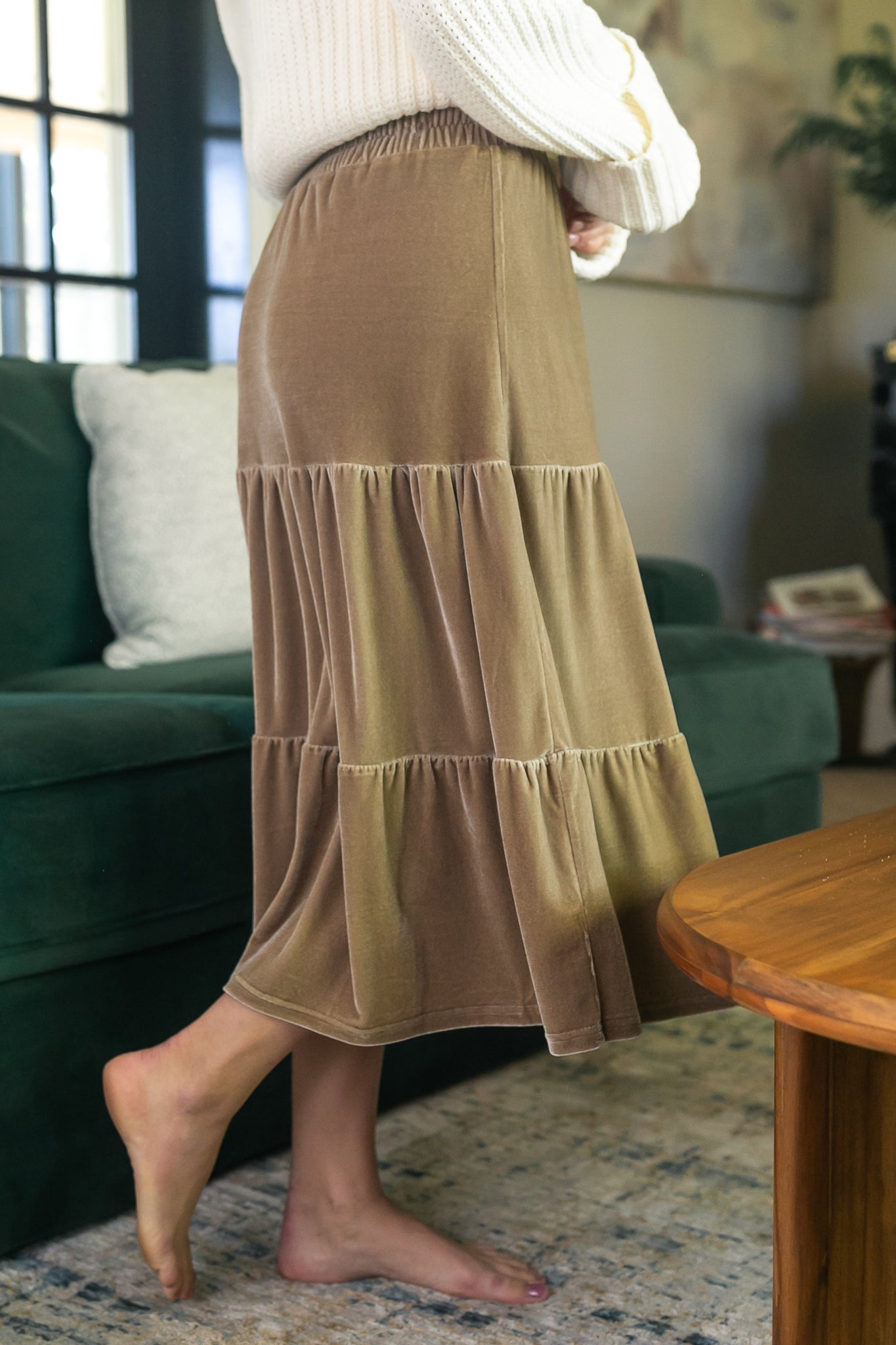 Harlow Velvet Tiered Midi Skirt IC Skirts