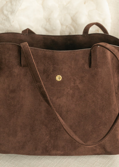 Harper Lock Detail Suede Tote Bag Accessory