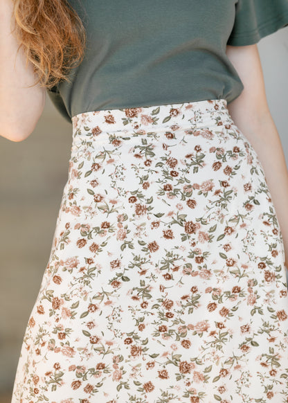 Havyn Cream Floral Lined Maxi Skirt IC Skirts