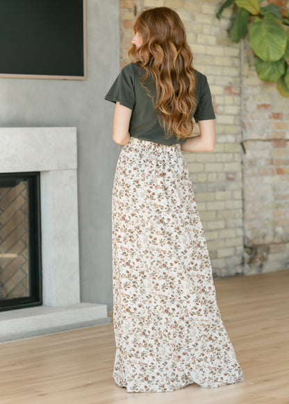Havyn Cream Floral Lined Maxi Skirt IC Skirts