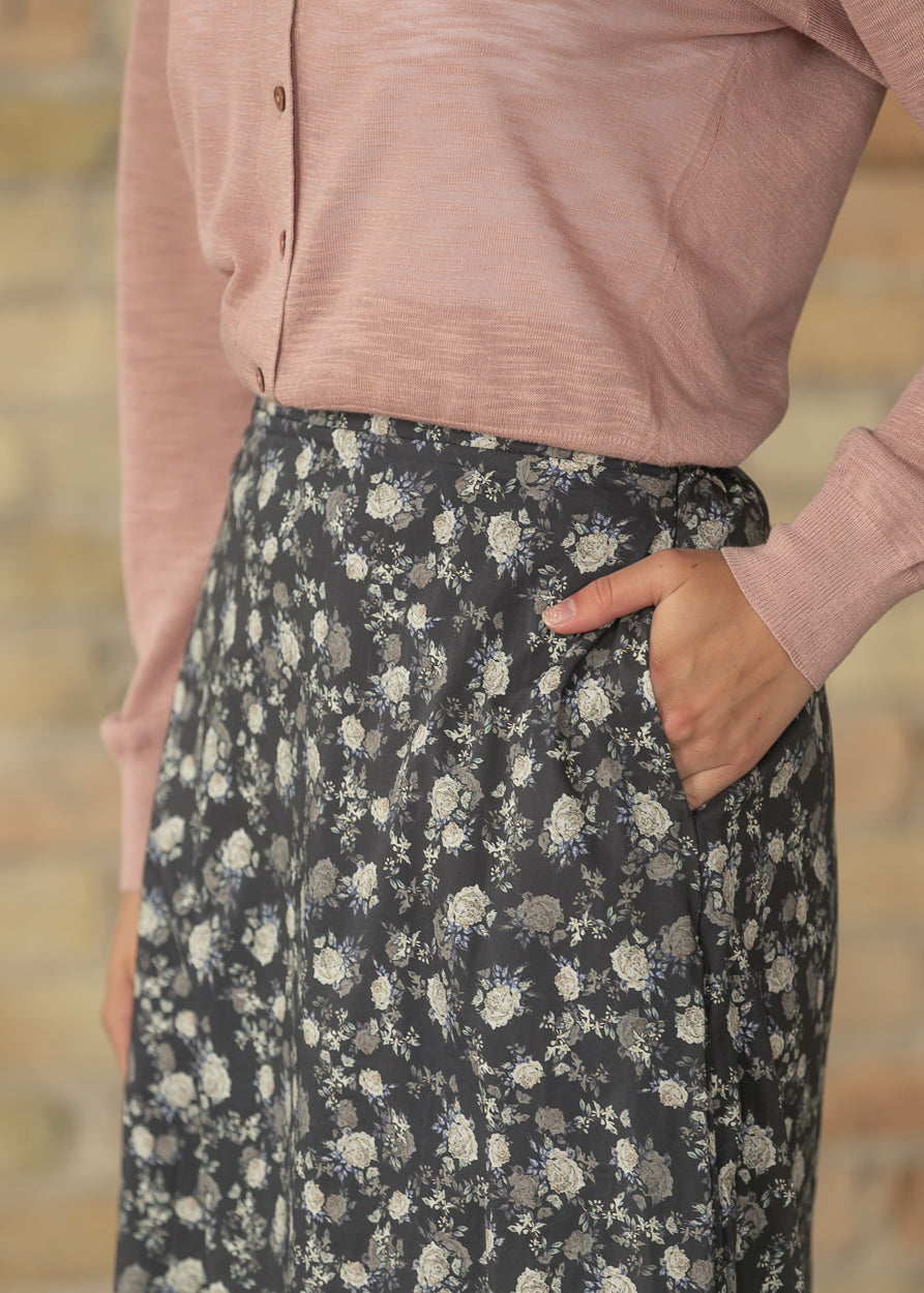 Havyn Dusty Purple Floral Lined Maxi Skirt IC Skirts