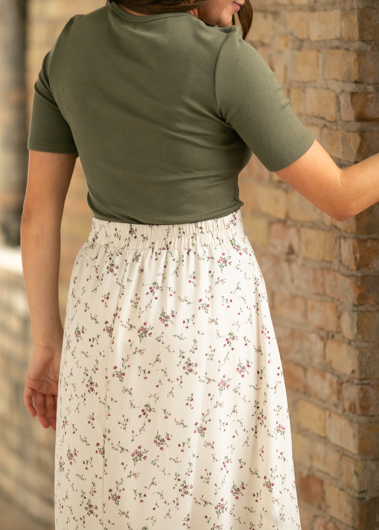 Havyn Ivory Floral Lined Maxi Skirt IC Skirts