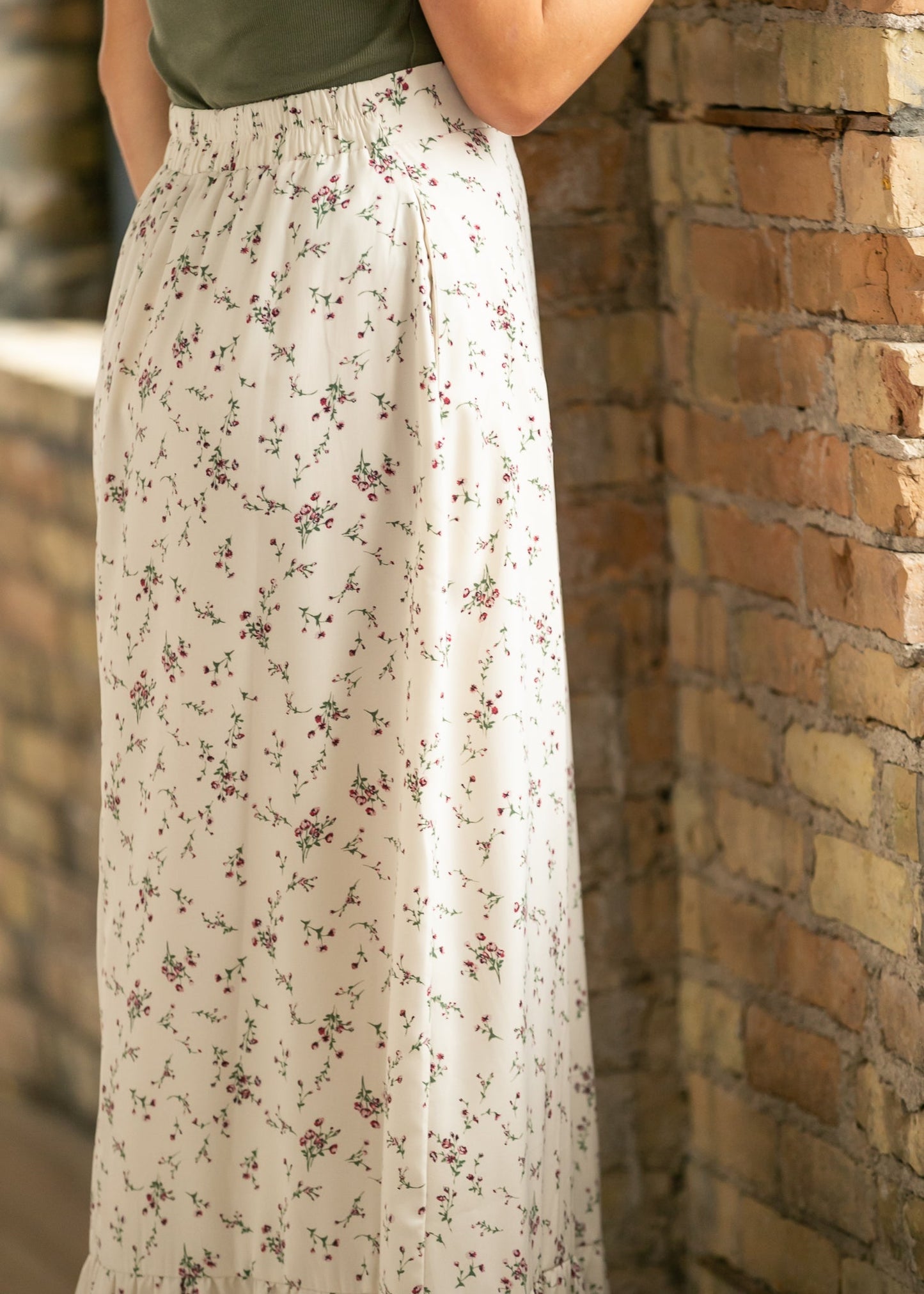 Havyn Ivory Floral Lined Maxi Skirt IC Skirts