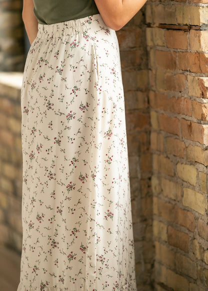 Havyn Ivory Floral Lined Maxi Skirt IC Skirts