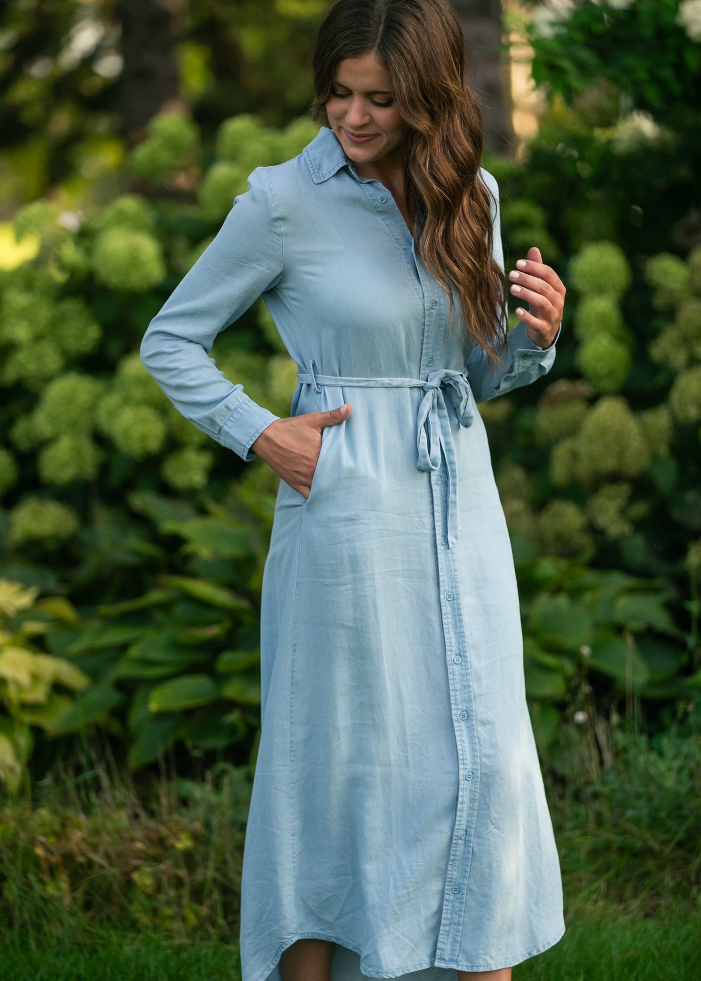 Hazel Chambray Long Sleeve Dress IC Dresses