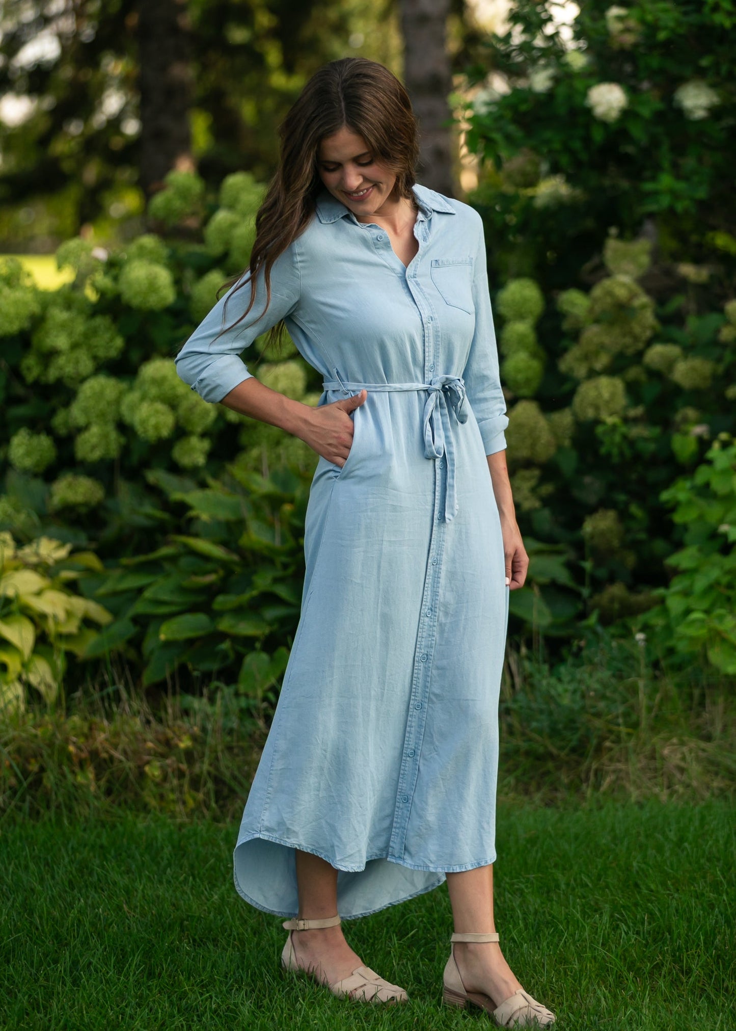 Hazel Chambray Long Sleeve Dress IC Dresses