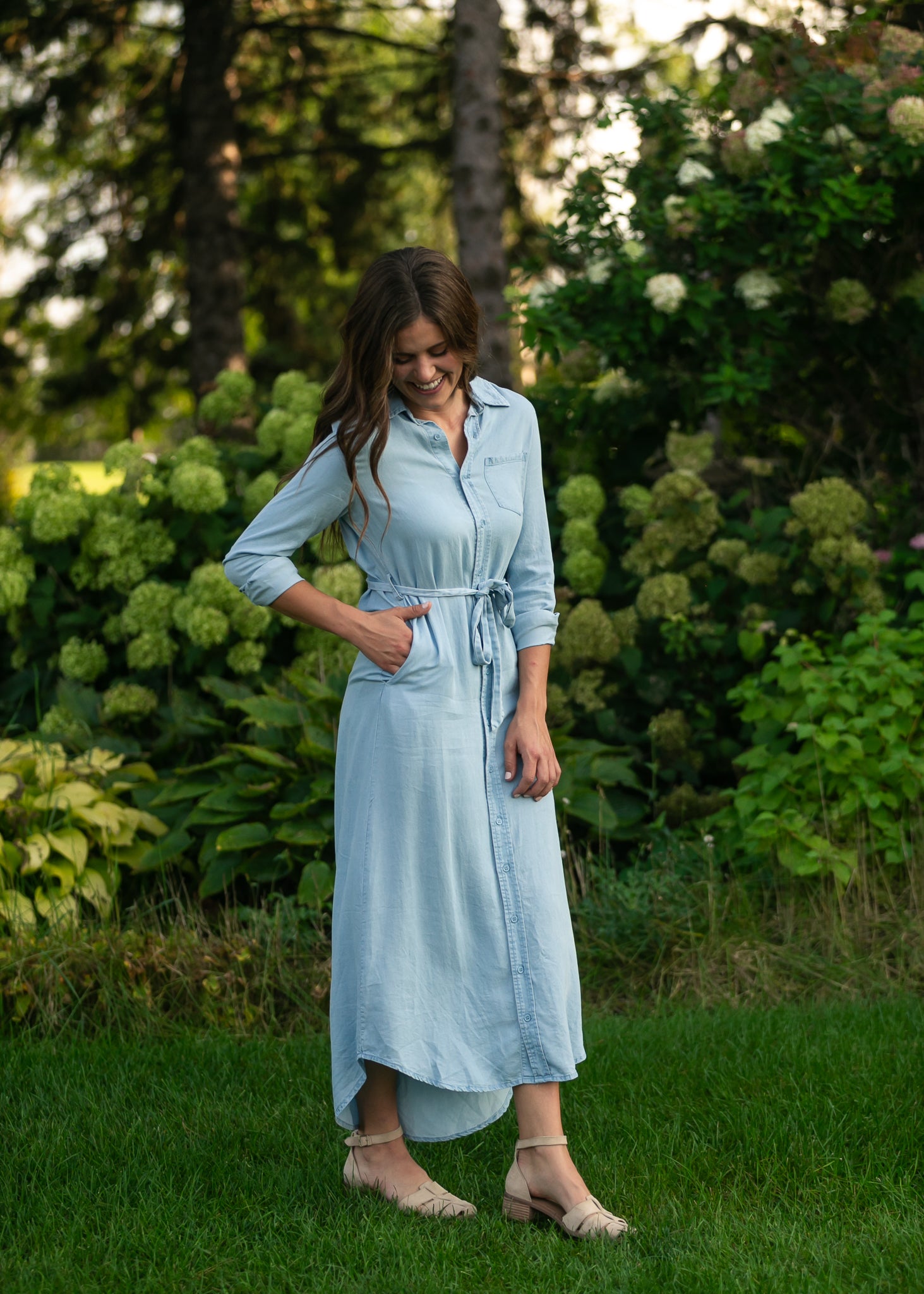 Hazel Chambray Long Sleeve Dress IC Dresses