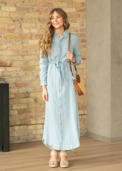 Hazel Chambray Long Sleeve Dress IC Dresses