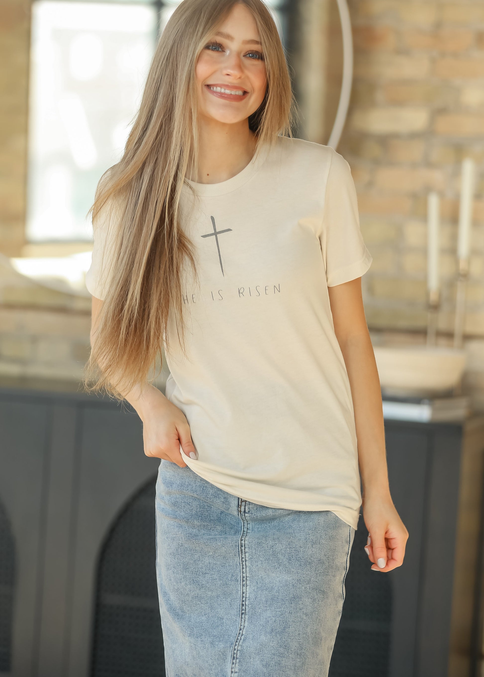 He Is Risen Graphic T-Shirt FF Tops