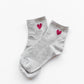 Heart Printed Ankle Socks Accessories Gray