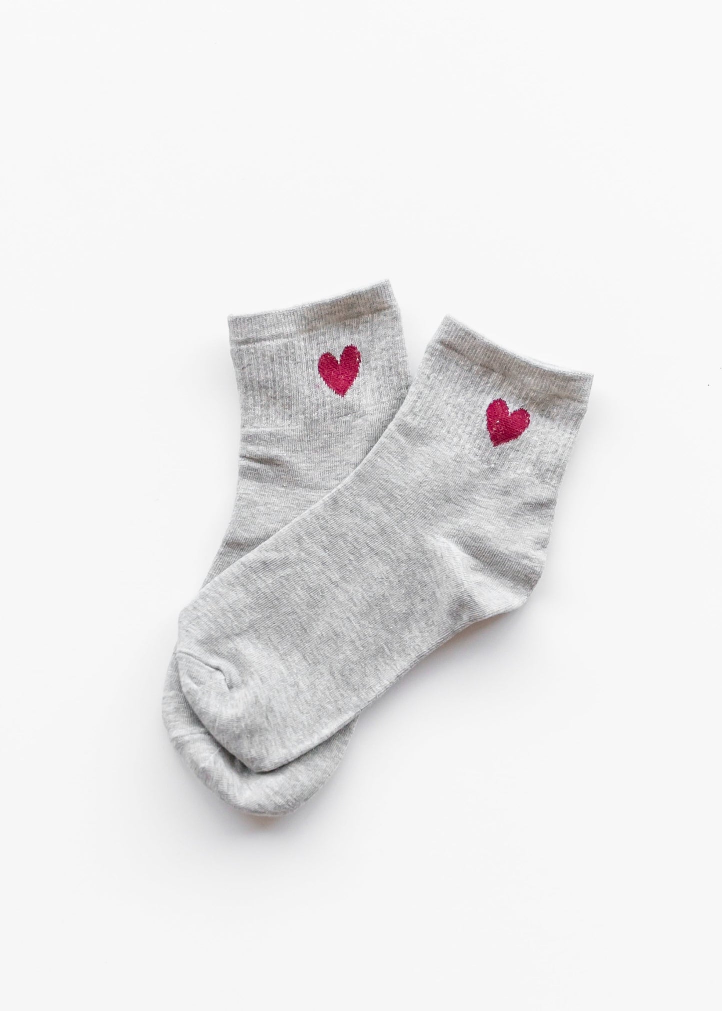 Heart Printed Ankle Socks Accessories Gray
