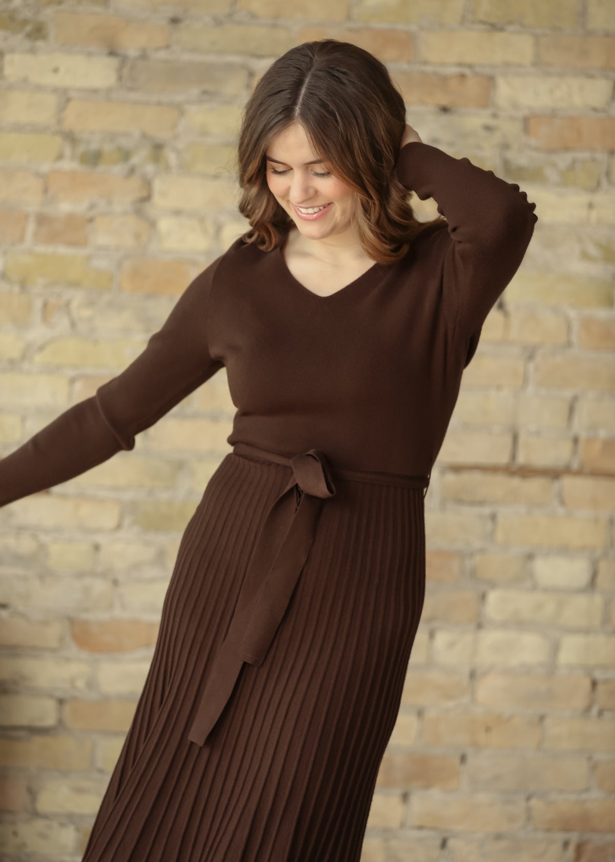 Hearth Chocolate Sweater Midi Dress IC Dresses