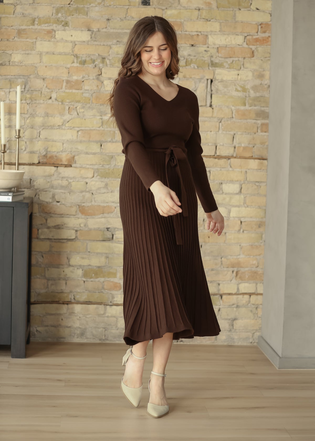Hearth Chocolate Sweater Midi Dress IC Dresses