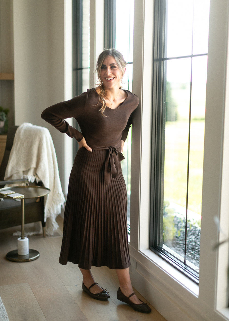 Hearth Chocolate Sweater Midi Dress IC Dresses