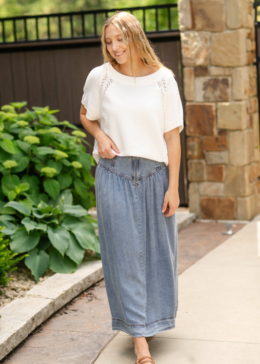 Heartloom® Amela Denim Maxi Skirt FF Skirts