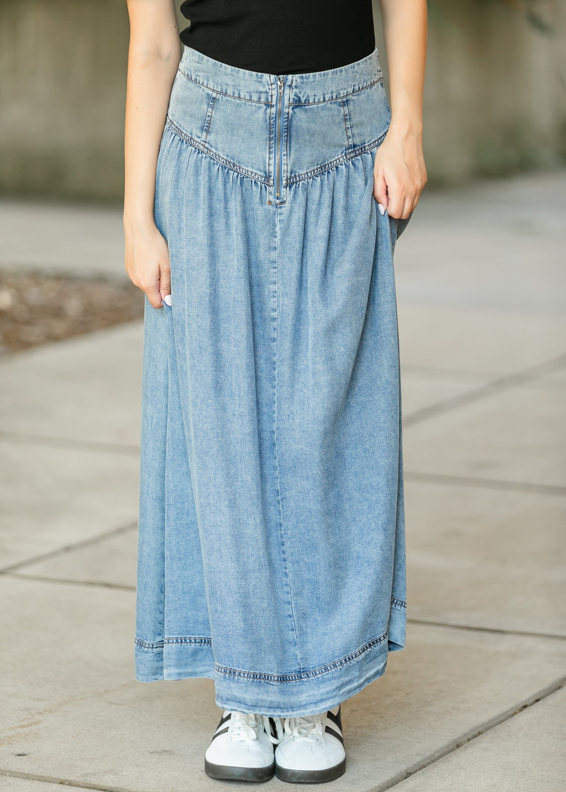 Heartloom® Amela Denim Maxi Skirt FF Skirts