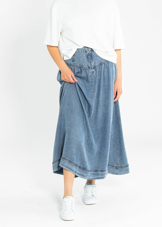 Heartloom® Amela Denim Maxi Skirt FF Skirts XS