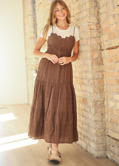 Heartloom® Annie Cocoa Sleeveless Dress FF Dresses