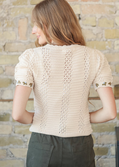 Heartloom® Bruna Ivory Knit Top FF Tops