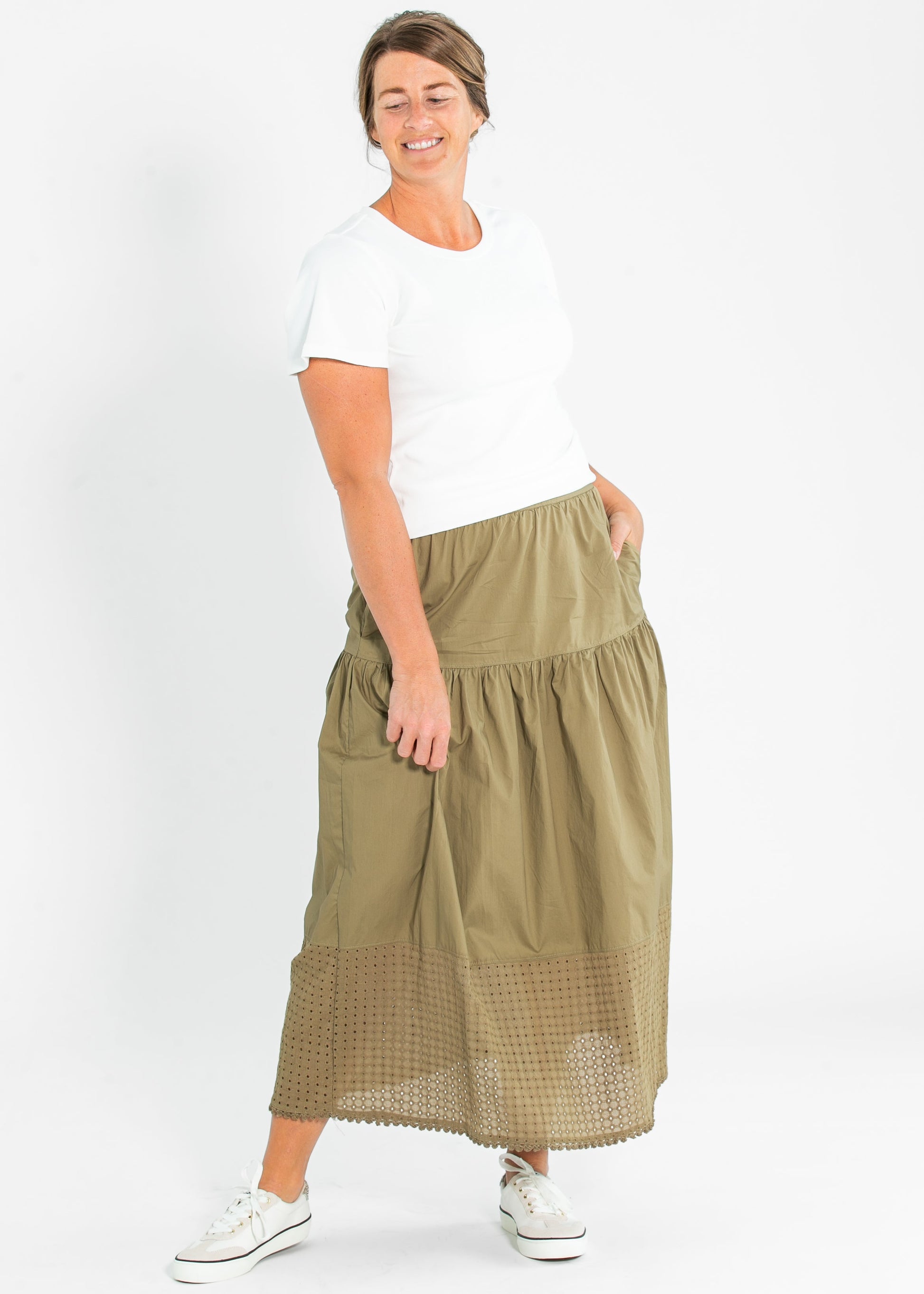 Heartloom® Coco Eyelet Hem Maxi Skirt FF Skirts
