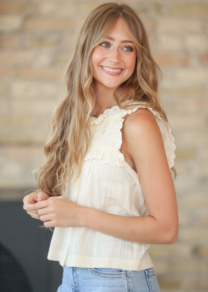 Heartloom® Hara Ivory Sleeveless Top FF Tops