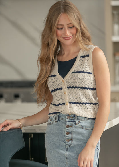 Heartloom® Jacey Striped Knit Vest FF Layering Essentials