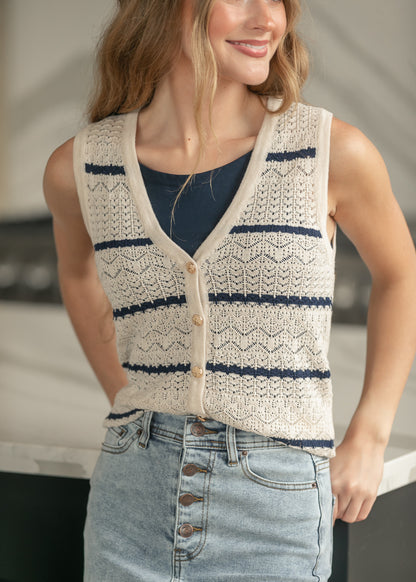 Heartloom® Jacey Striped Knit Vest FF Layering Essentials