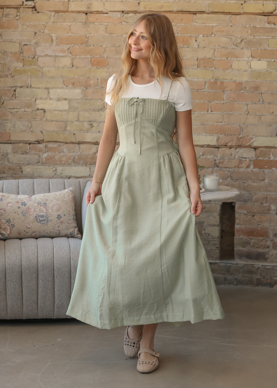 Heartloom® Kaelin Mineral Green Maxi Dress FF Dresses