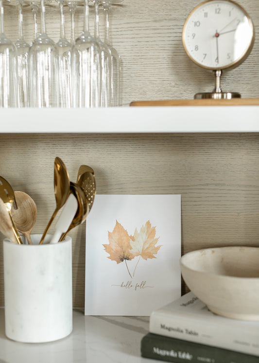 Hello Fall Leaves Art Print Gifts