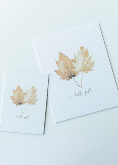 Hello Fall Leaves Art Print Gifts
