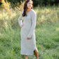 Henley Ribbed Sweater Midi Dress FF Dresses