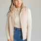 Herringbone Zip-up Vest FF Tops Peach / S