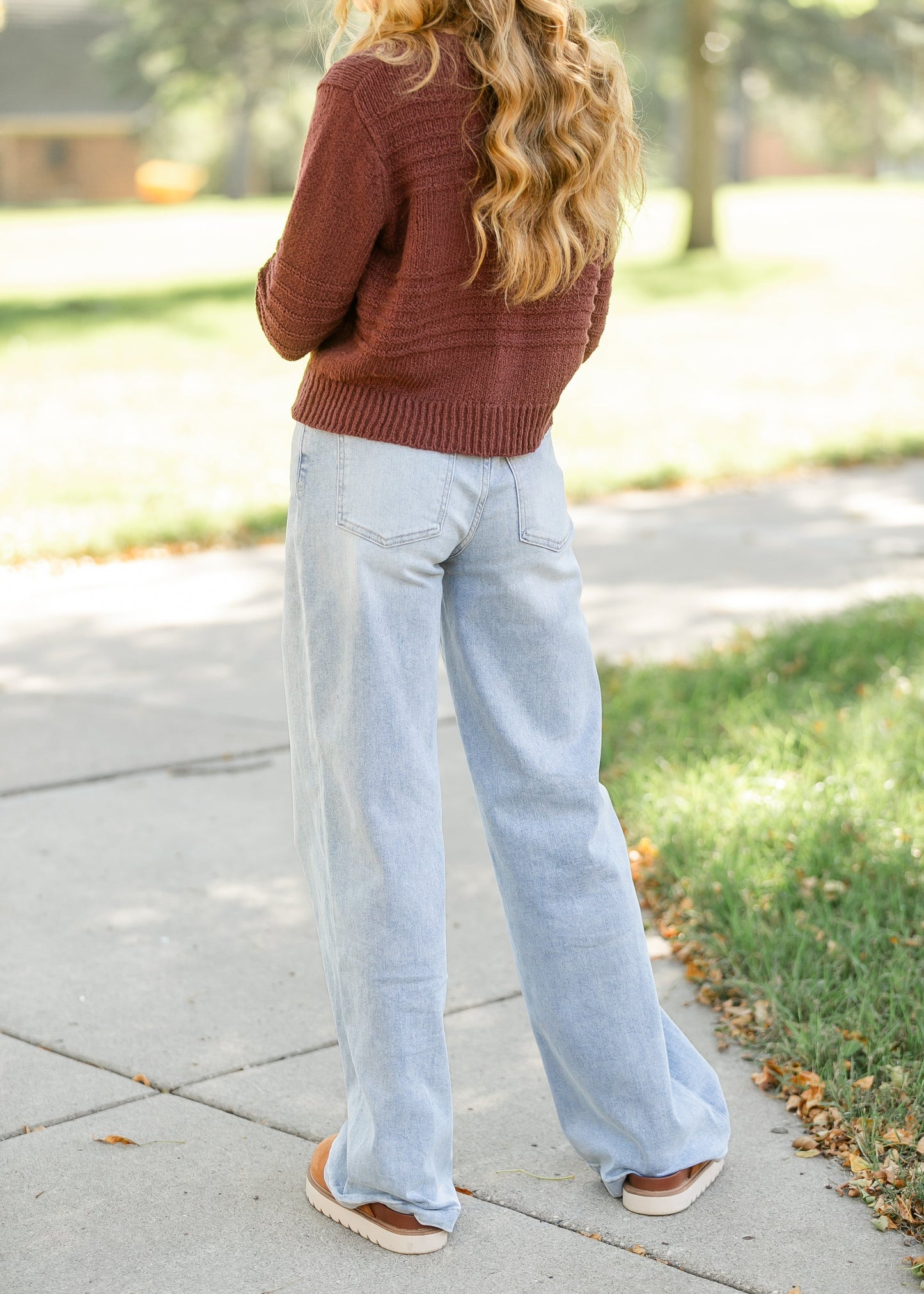 High Rise Full Length Wide Leg Jeans FF Pants